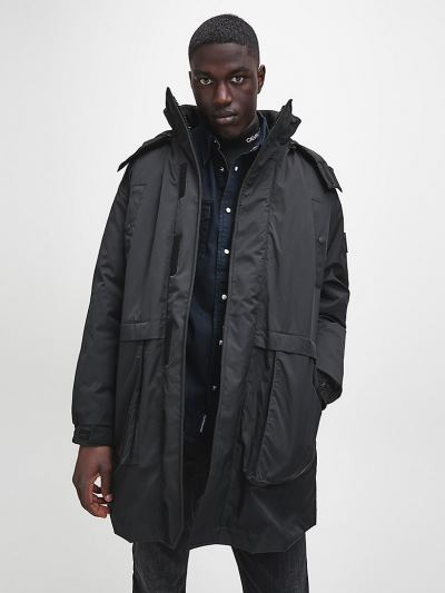 Calvin Klein Ruhák HU774358 | Calvin Klein 2-in-1 Parka Férfi Kabát Fekete
